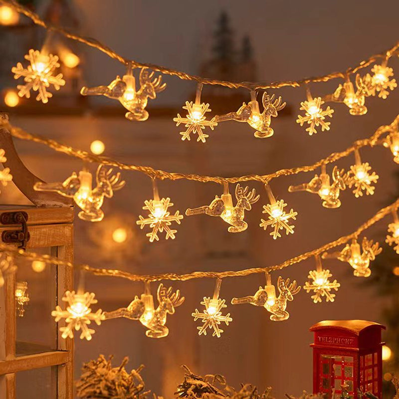Christmas snowflake string lights