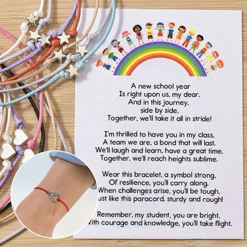 First Day of School Bracelet and Card Sets Student Gift From Teacher