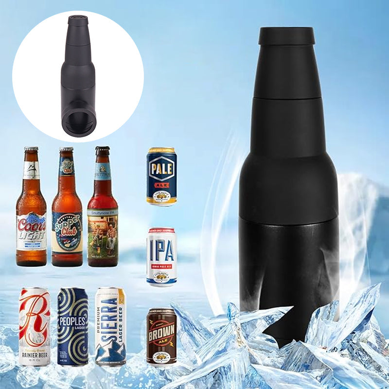 Beer Bottle and Can Cooler with Beer Opener