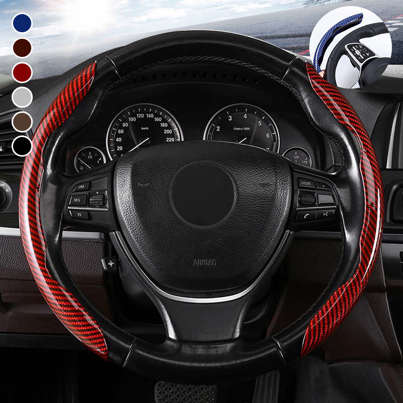 Universal Laser Carbon Fiber Pattern Steering Wheel Cove