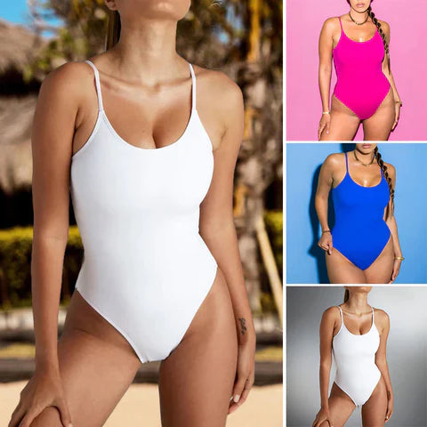 One-Piece Swimsuit with Cross Straps