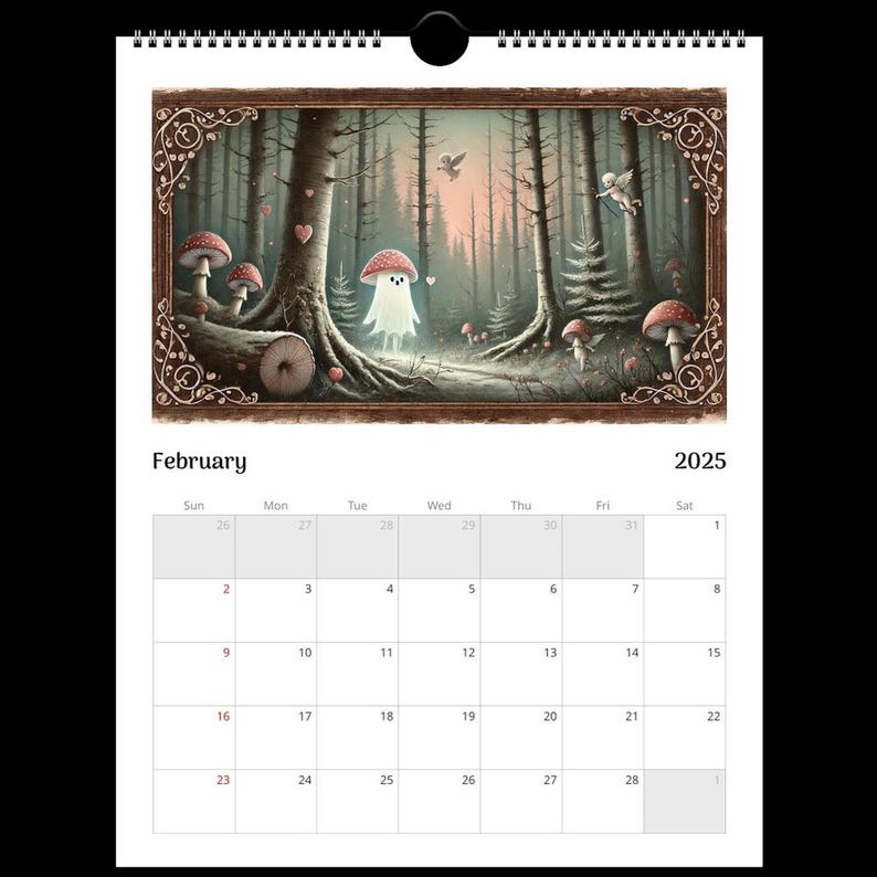 Mushroom Ghost 2025 Calendar