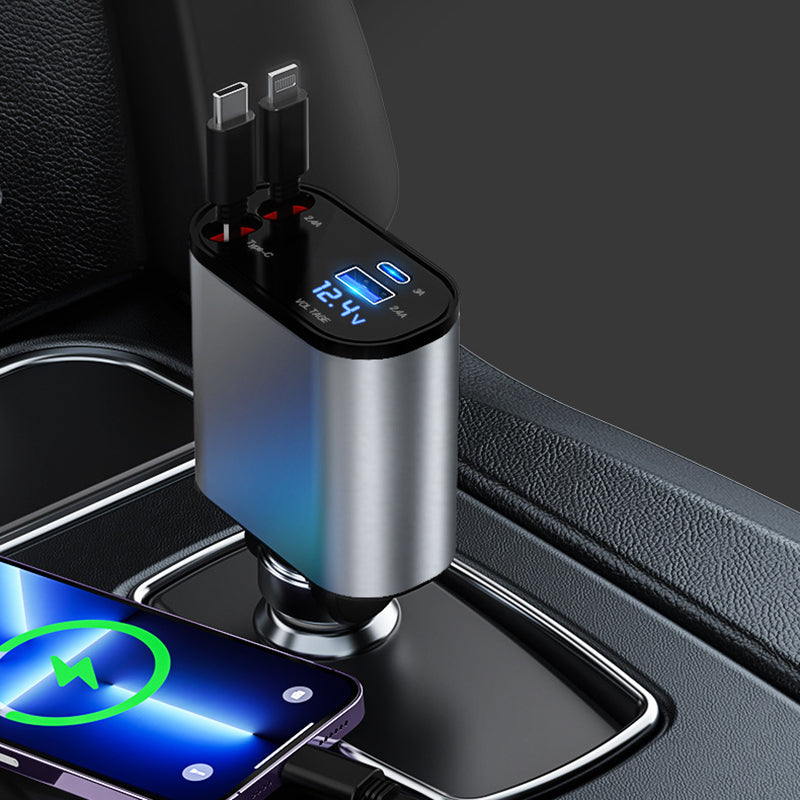 4 in 1 retractable car charger