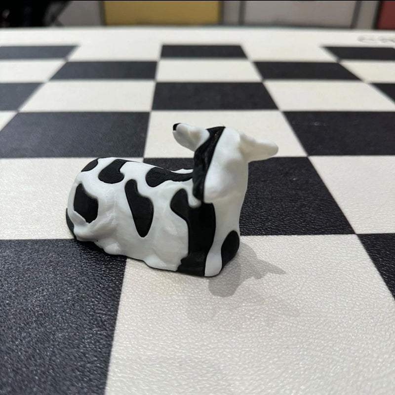 Decompression 3D printed cow figurine