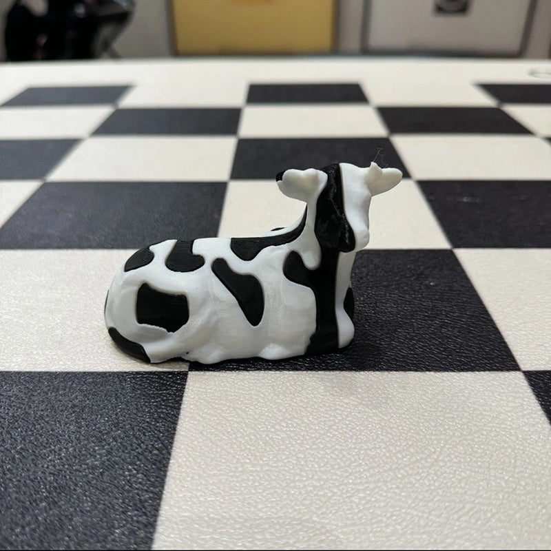 Decompression 3D printed cow figurine