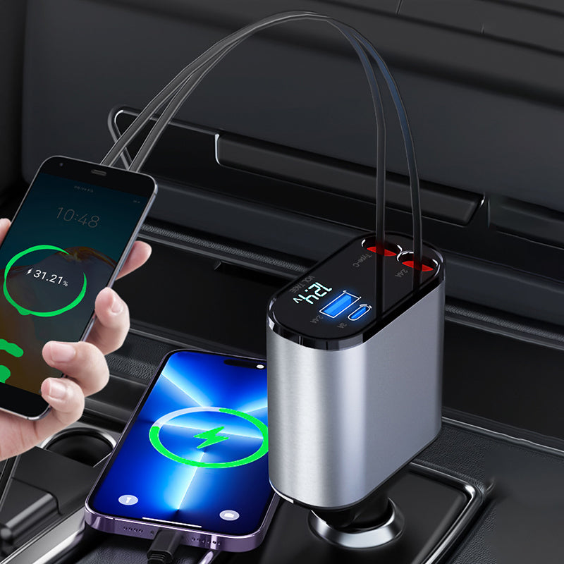 4 in 1 retractable car charger