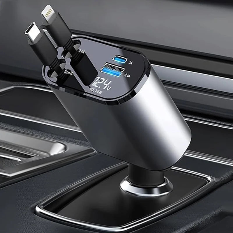 4 in 1 retractable car charger