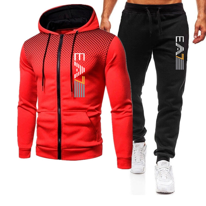 Men's Zip Hoodie Sweatpants Set