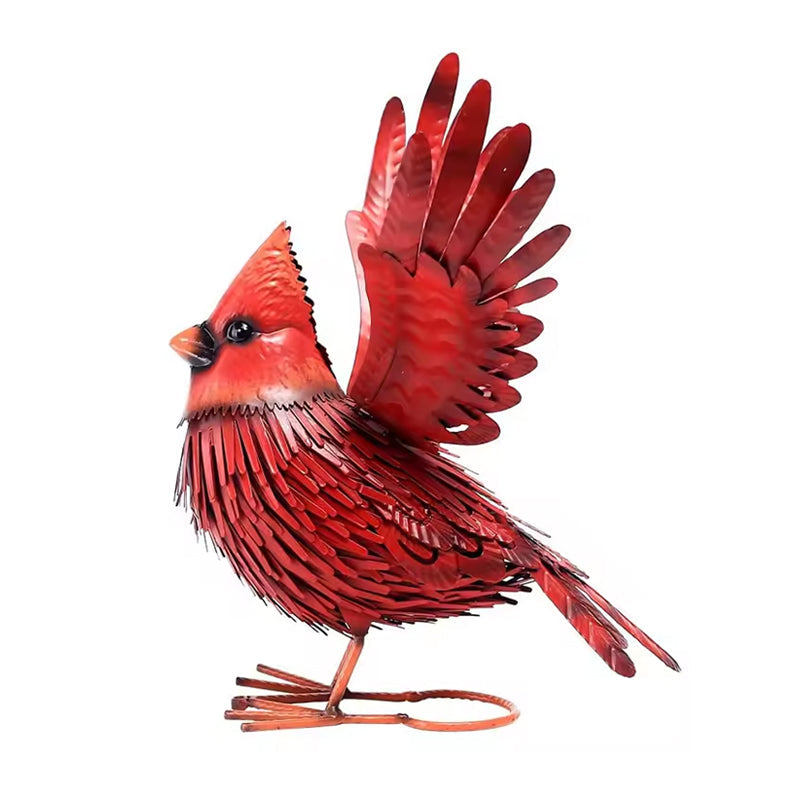 Handmade Metal Cardinal Garden Sculpture