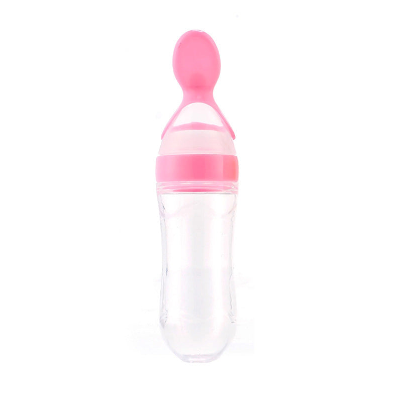 Baby Silicone Bottle Squeeze Spoon Feeder