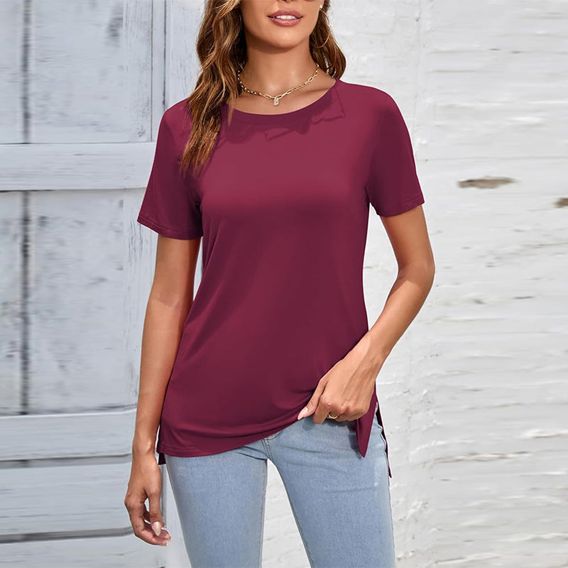 Women's casual side slit t-shirt