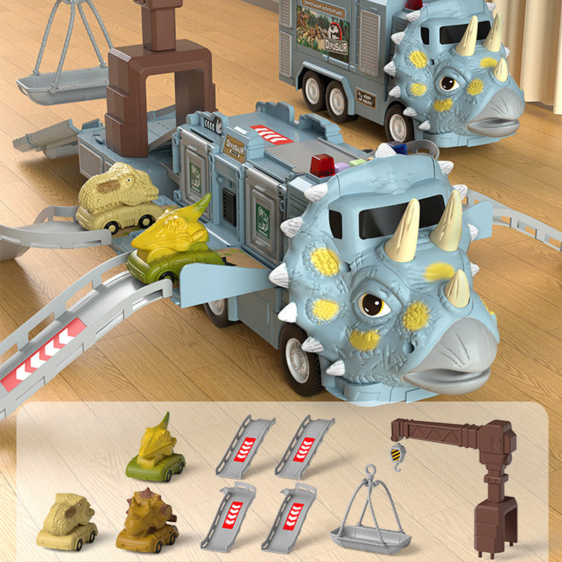 New Dinosaur Transforming Engineering Truck Track Toy Set