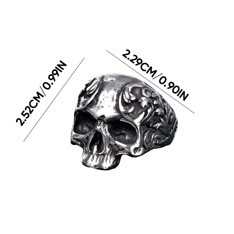 Punk style titanium skull ring