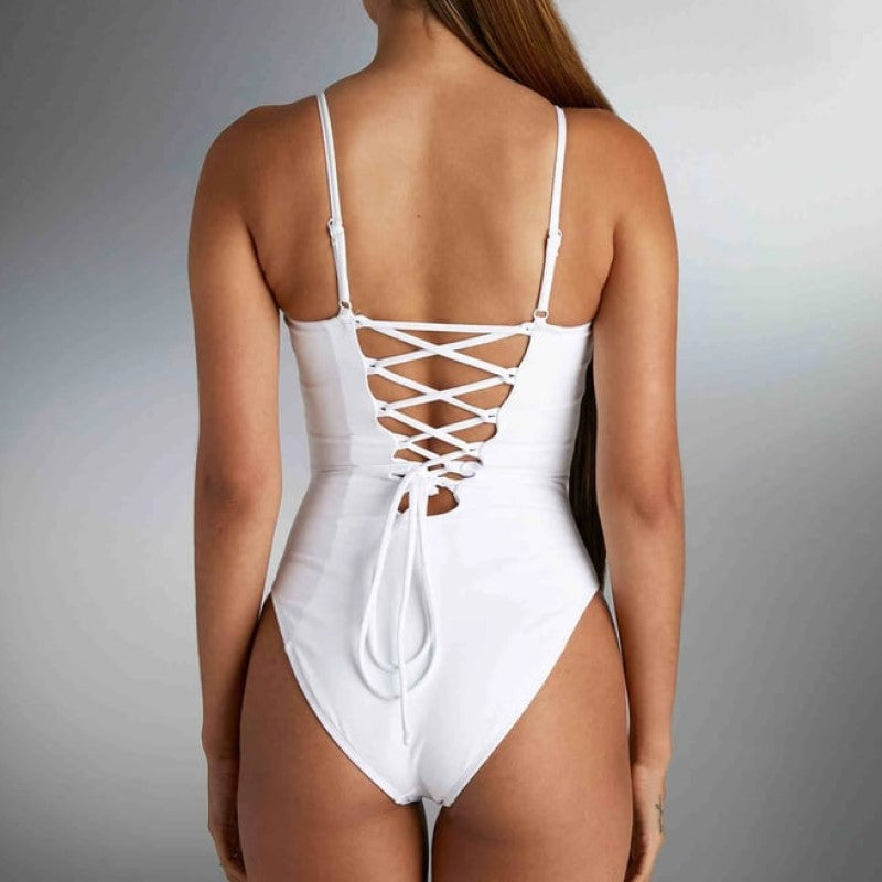 One-Piece Swimsuit with Cross Straps