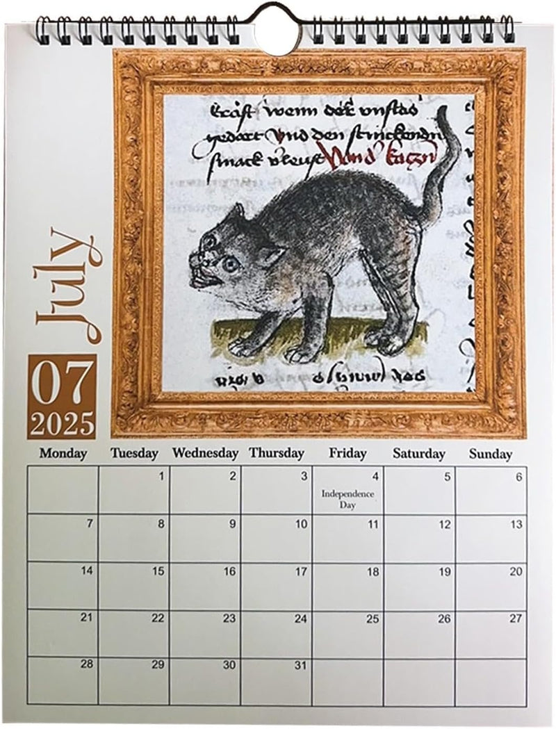 Weird Medieval Cats Calendar 2025