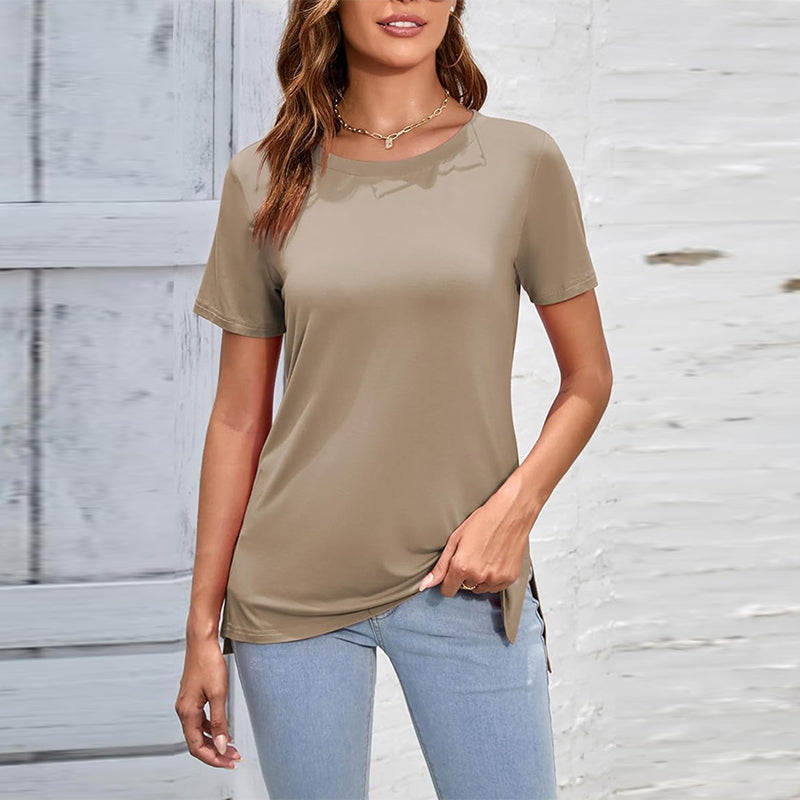 Women's casual side slit t-shirt