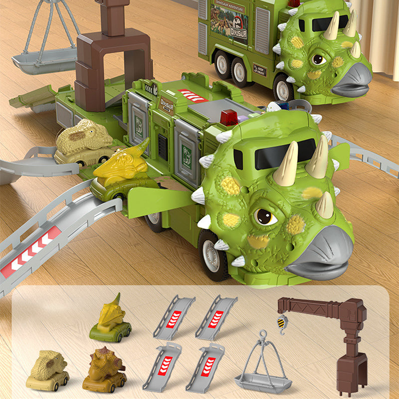 New Dinosaur Transforming Engineering Truck Track Toy Set