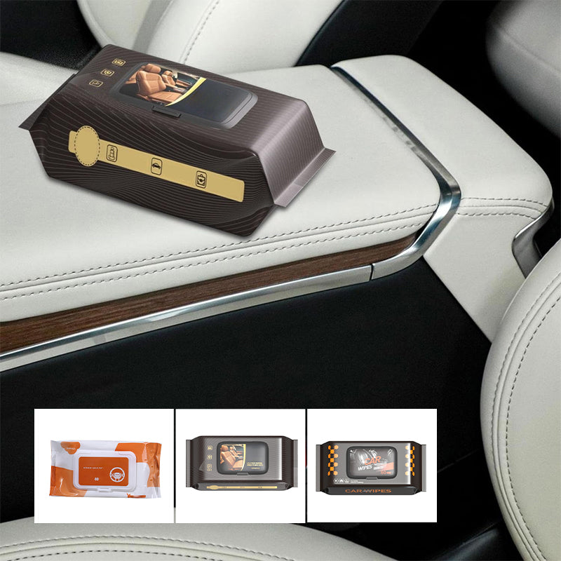 Car interior cleaning and polishing wipes