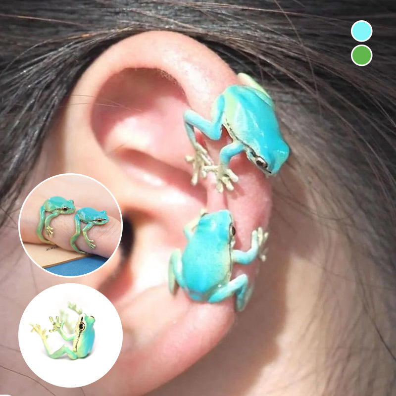 Latest-tree Frog Ring Earrings