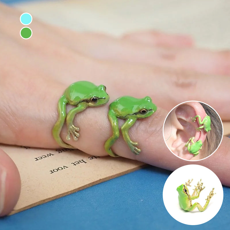 Latest-tree Frog Ring Earrings