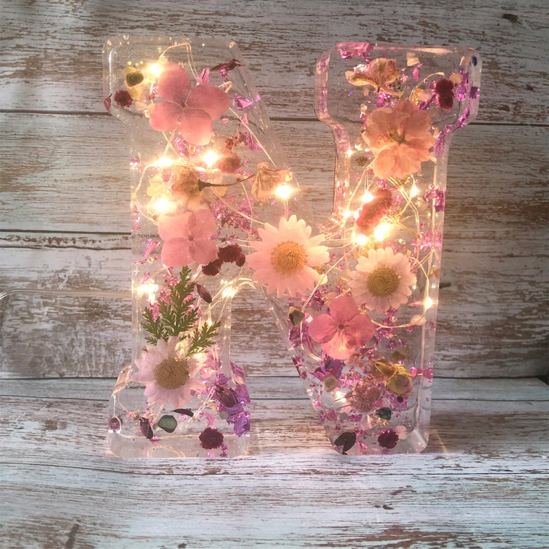 Dried Flower Letters Night Light