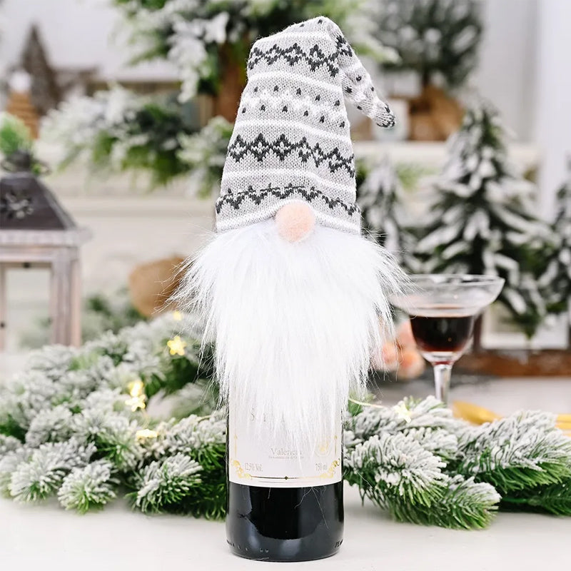 Christmas Faceless Gnome Wine Bottle Covers