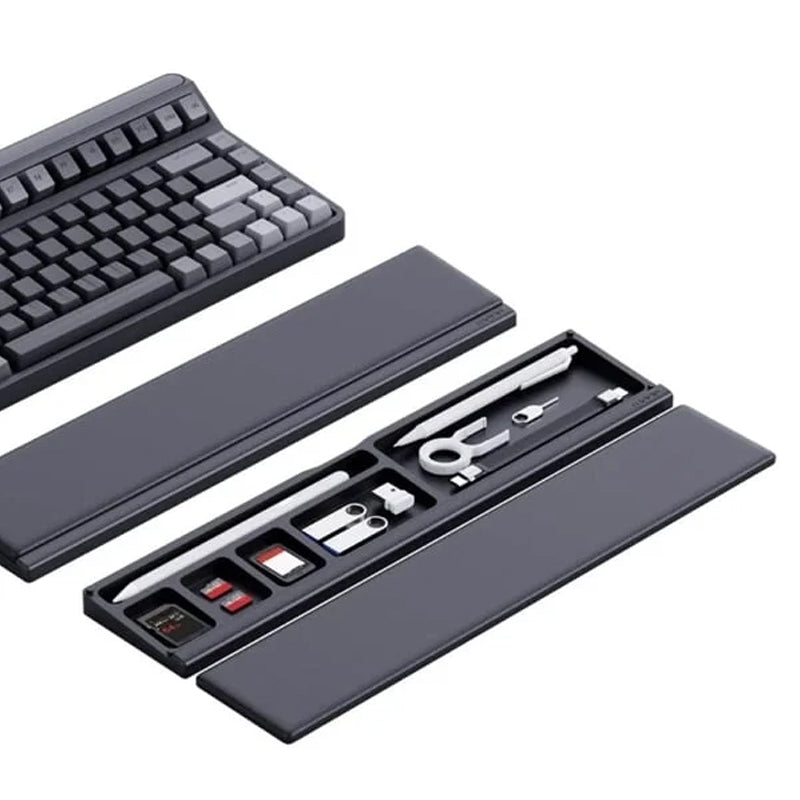 Keyboard Wrist Rest Pad with Desktop Partition Storage Box