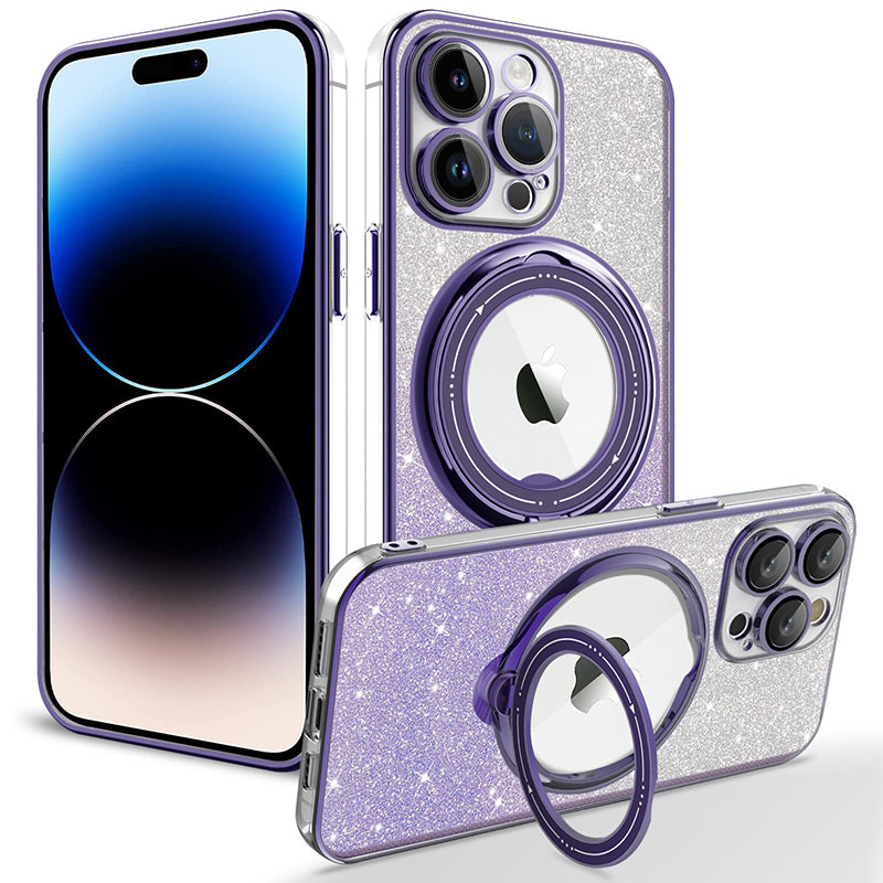 Magnetic Glitter iPhone Case with Invisible Stand