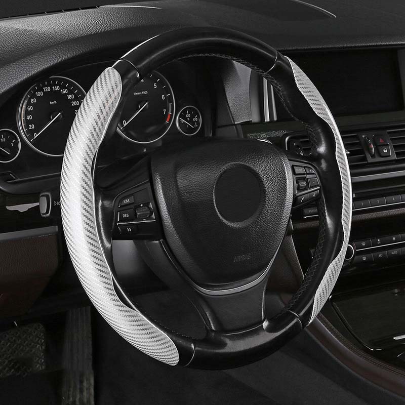 Universal Laser Carbon Fiber Pattern Steering Wheel Cove