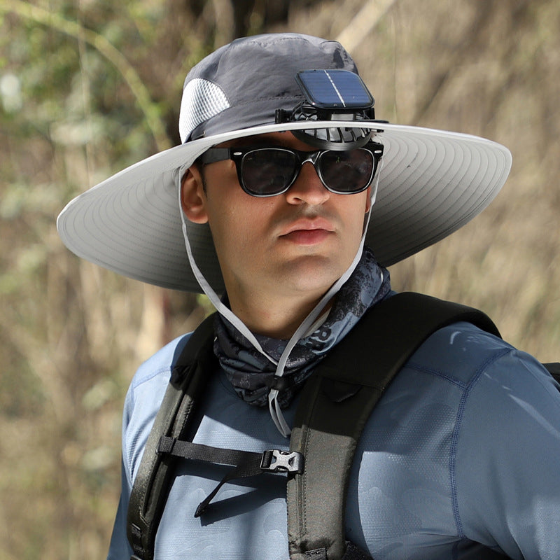 Solar & USB Charging Fan Outdoor Fishing Hat