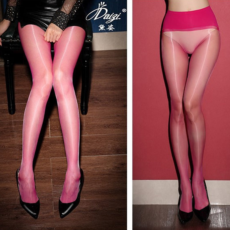 Oiled 1D Ultra-thin Sexy Pearlescent Stockings