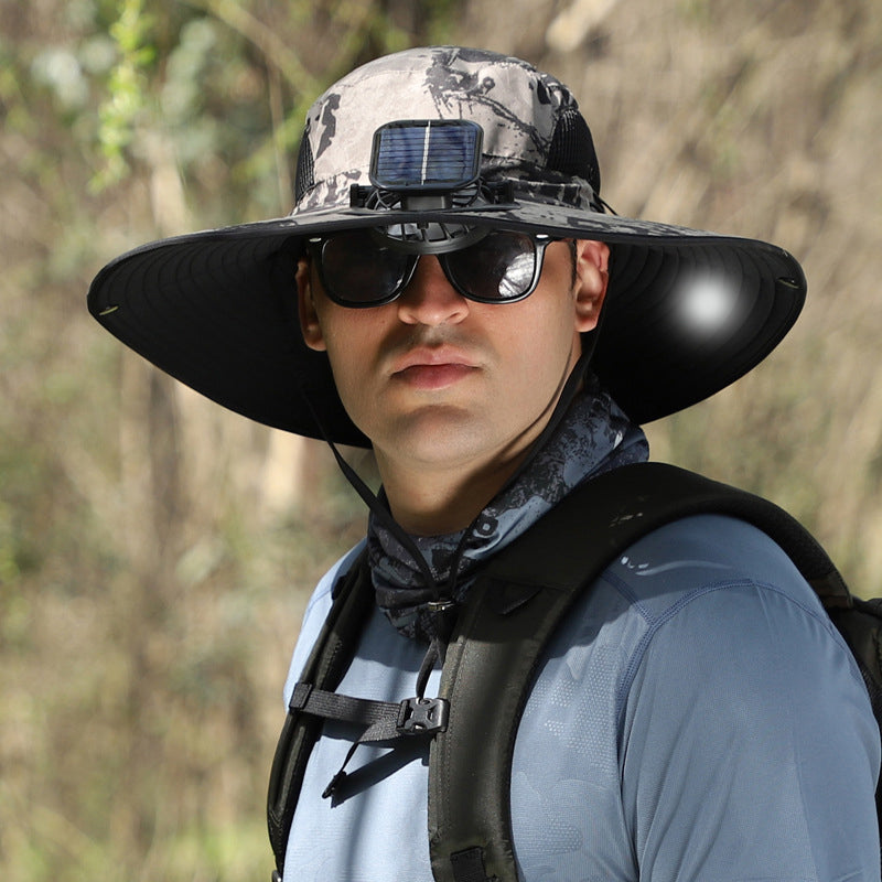 Solar & USB Charging Fan Outdoor Fishing Hat