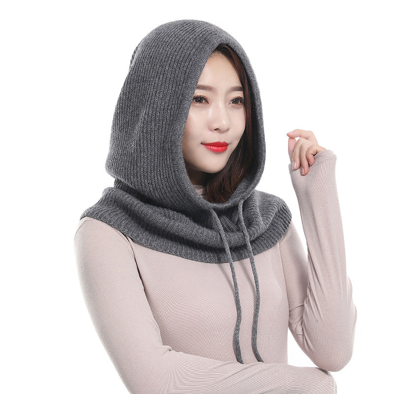 Knitted neck scarf ear protection warm hat