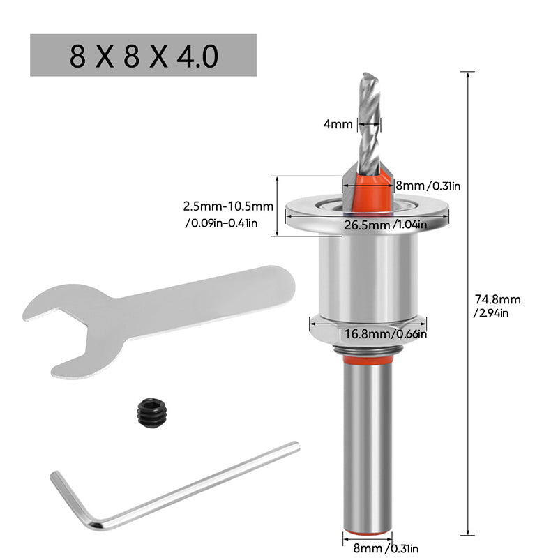 Adjustable Countersink Step Drill