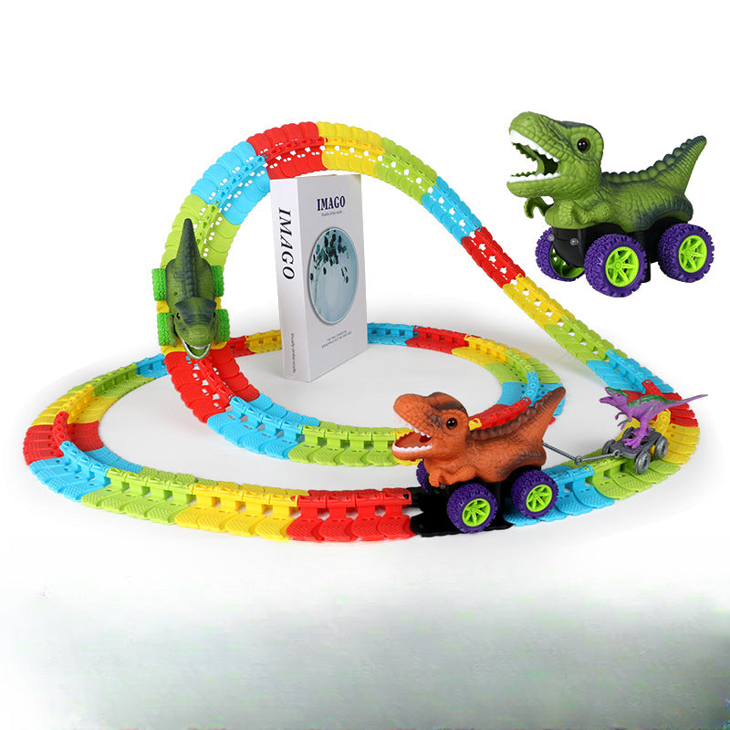 roller coaster dinosaur track car