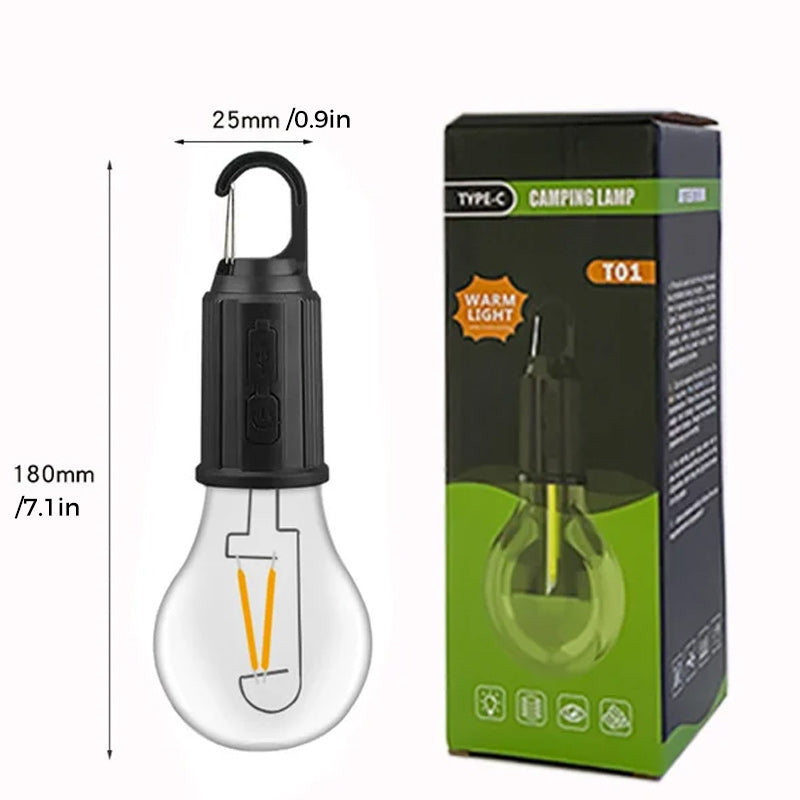 New Outdoor Camping Hanging Type-C Charging Retro Bulb Light