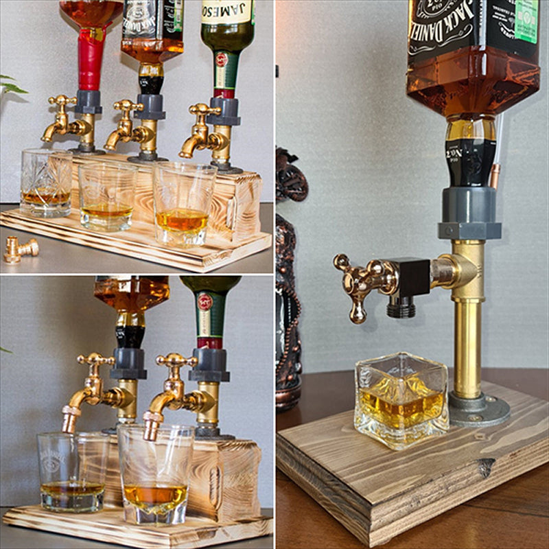 Liquor Alcohol Whiskey Wood Dispenser