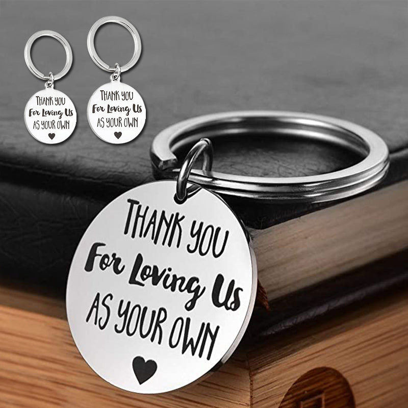 Thank You For Loving Us Stainless Steel Keychain