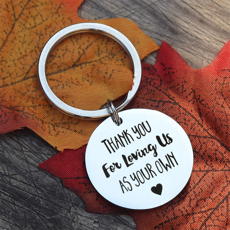 Thank You For Loving Us Stainless Steel Keychain