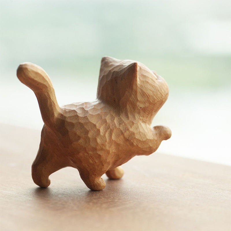 Tiny Cute Wooden Cat