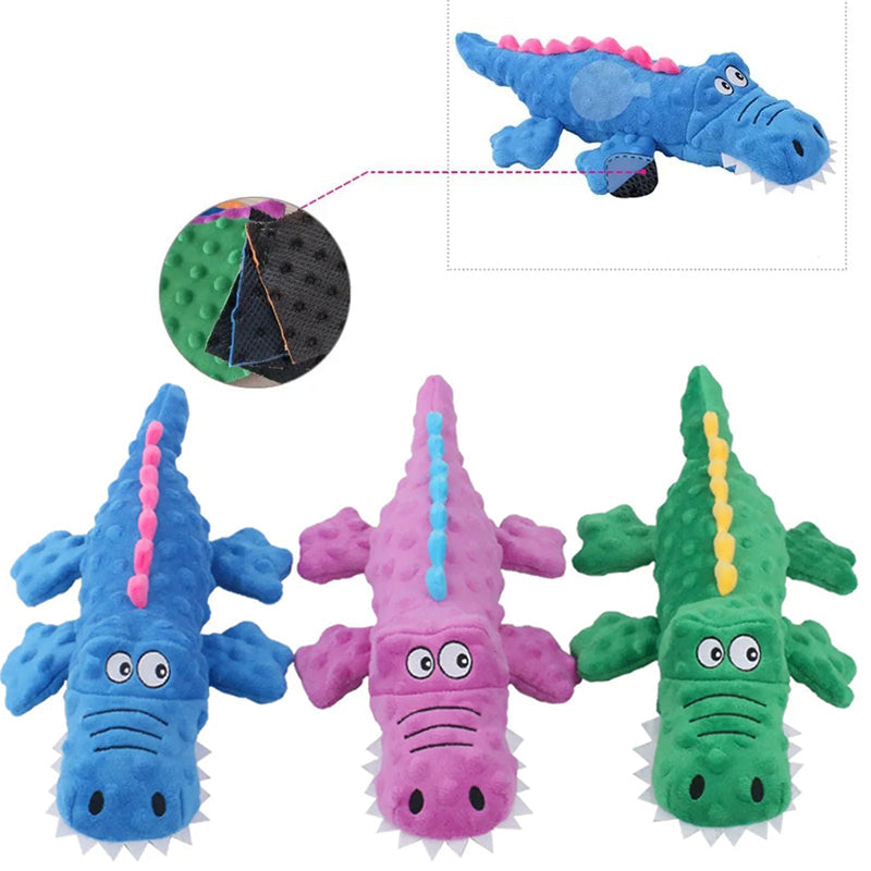 Pet plush toy sounding crocodile