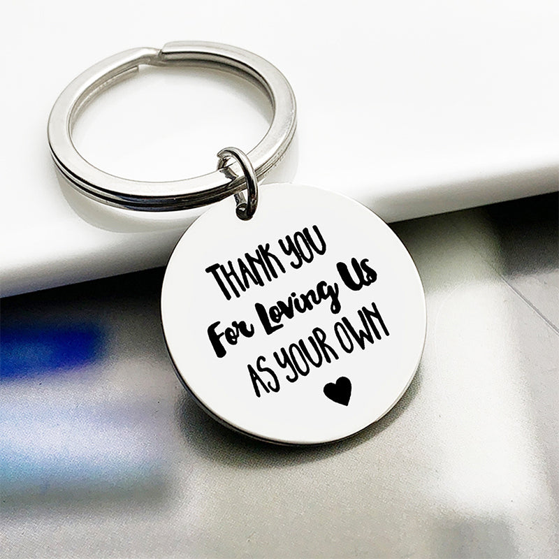 Thank You For Loving Us Stainless Steel Keychain
