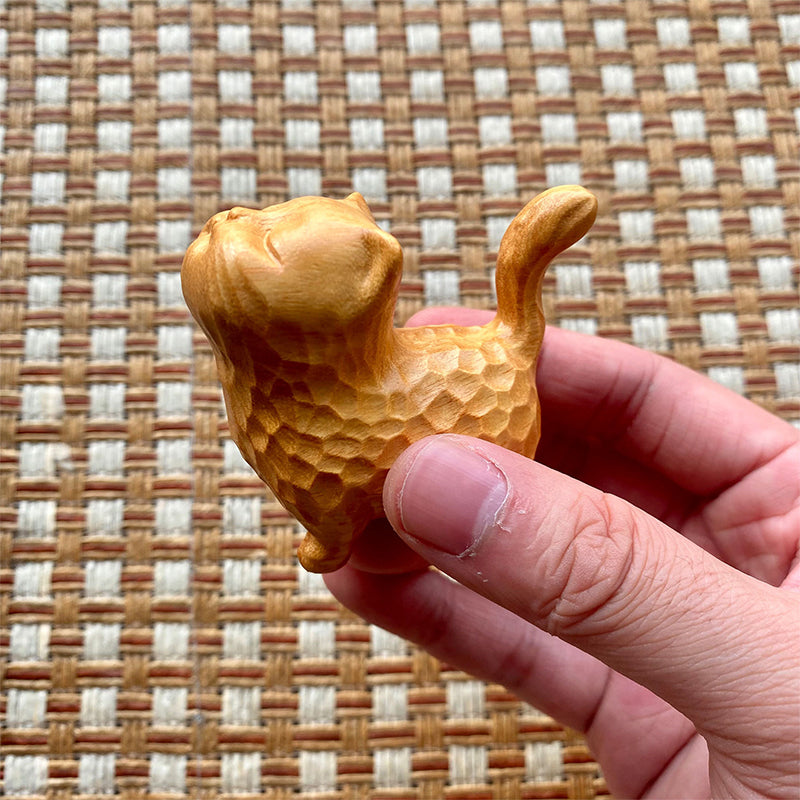 Tiny Cute Wooden Cat