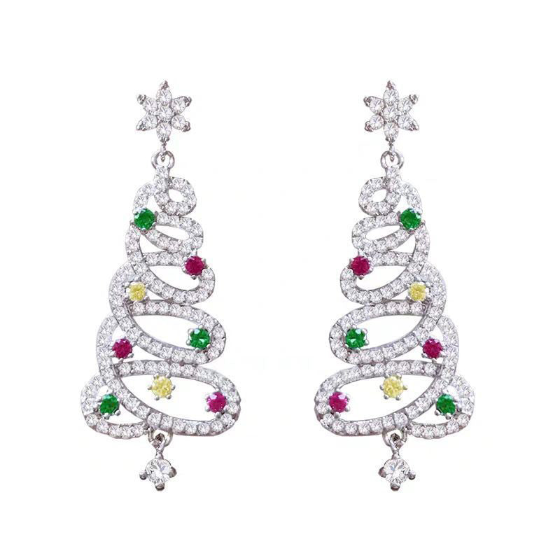 Shiney Christmas tree earrings