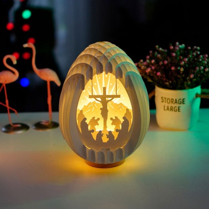 Birth of Jesus 3D Paper Desk Lamp - Handmade