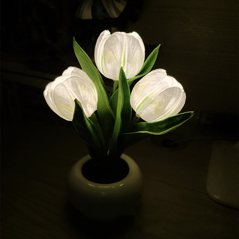 LED Tulip Night Light Flower Table Lamp