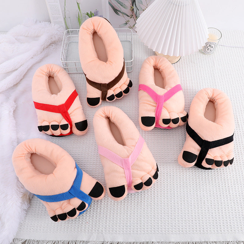 Funny Foot Plush Novelty Slippers