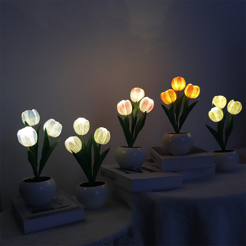 LED Tulip Night Light Flower Table Lamp