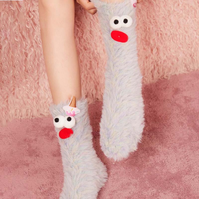 3D quirky face socks