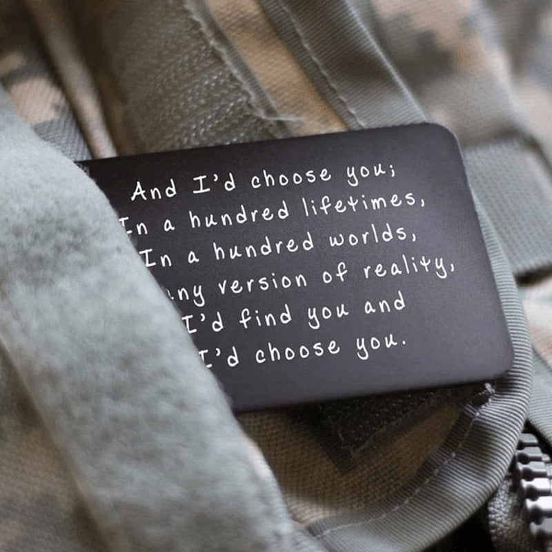 "And I'd choose you" Engraved Metal Wallet Card